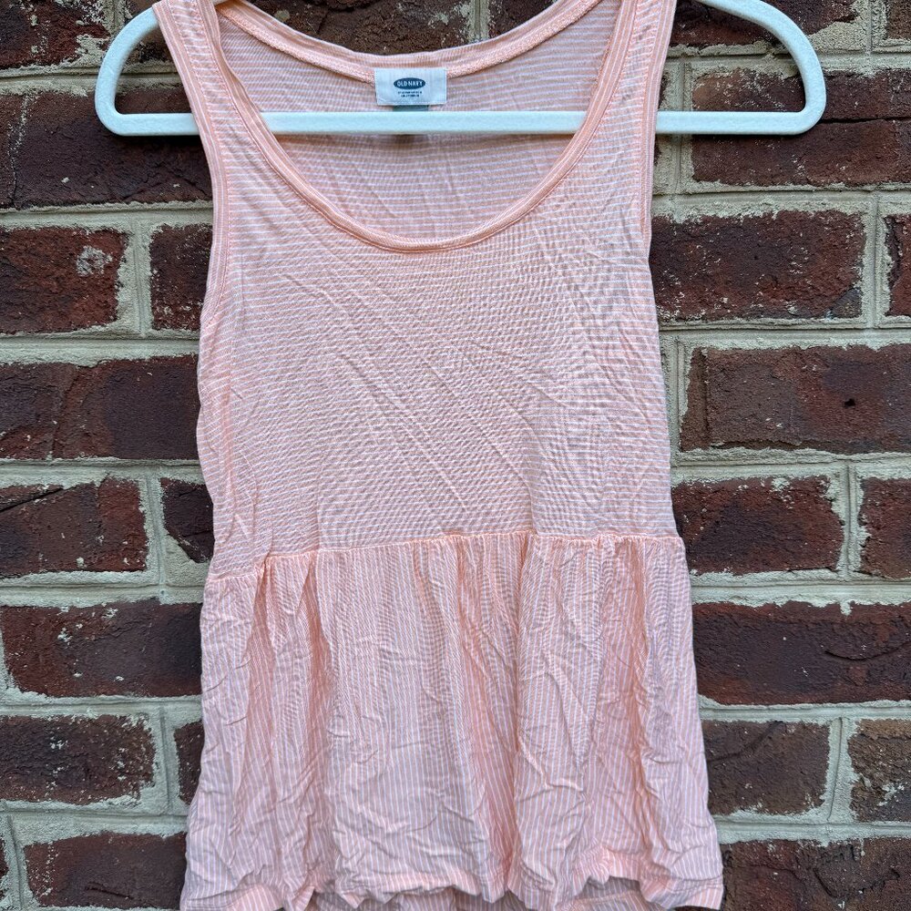 Old Navy Peach Striped Tank Top